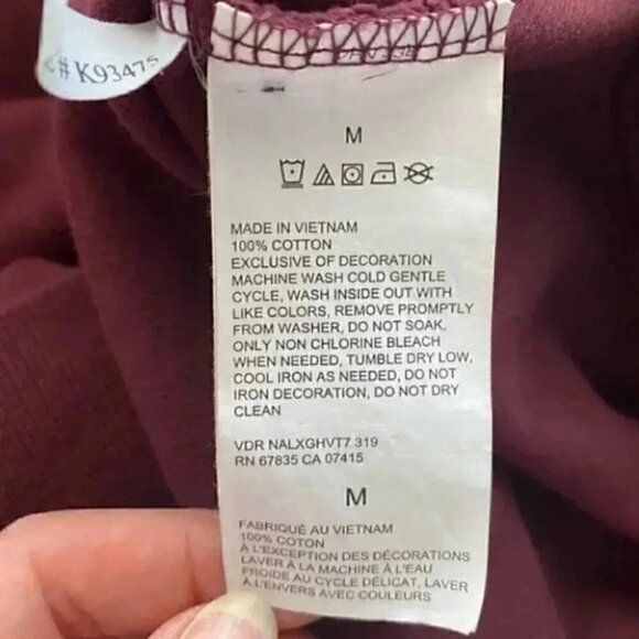 Nautica 1/4 Zip Pullover Sweater Maroon Burgundy Cotton Size Medium - Picture 10 of 13